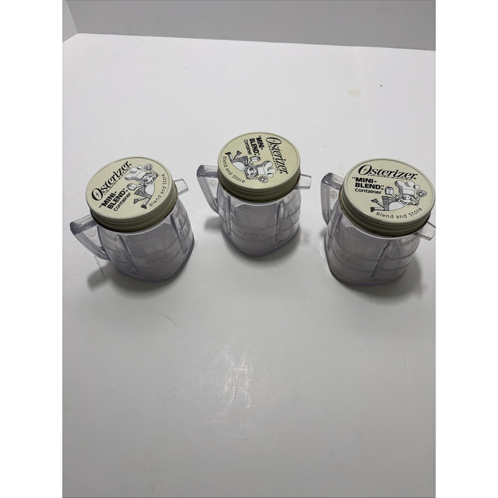 Vintage Osterizer Mini Blend and Store Containers 8 Ounces LOT OF 3 - Picture 1 of 11
